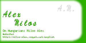 alex milos business card